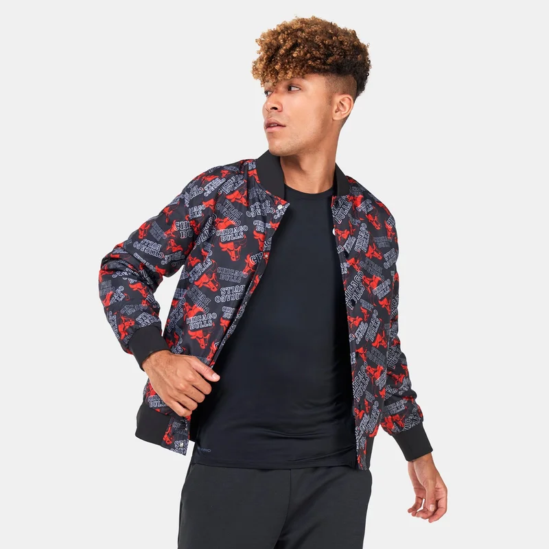 Men's Chicago Bulls Team Allover Print Bomber Jacket