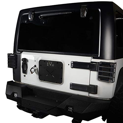 Hooke Road Wrangler Spare Tire Delete Plate, Steel EVO Tailgate Plug Vent Plate Cover for 2007-2018 Jeep Wrangler JK & Unlimited - Image 2