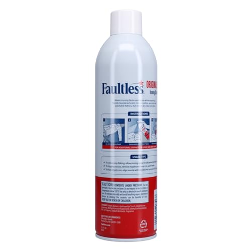 Faultless Original Ironing Spray Starch 567g, Gives Stiff and Crisp Finish, Wrinkle-Free, Dry Cleaner Results at Home, Odor-Neutralizing, Easy Iron Aid, Imported from USA - Image 3