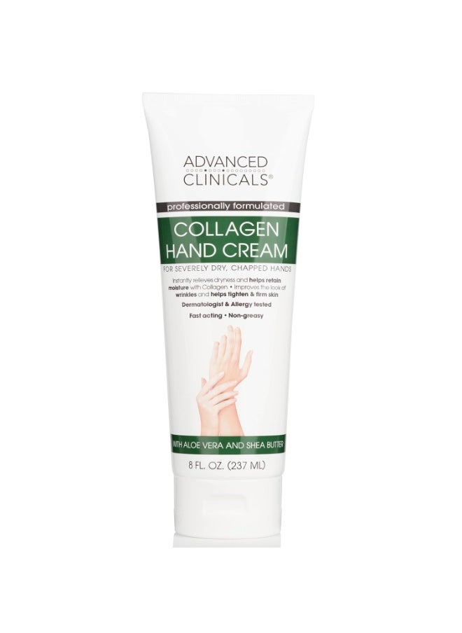 Advanced Clinicals Advanced Clinicals Collagen Hand & Body Cream Skin Care Moisturizer Lotion For Dry Cracked Skin. Soothing & Hydrating Plant Collagen Lotion W/Aloe Vera, Green Tea, & Shea Butter, Large 8 Fl Oz  - Image 2