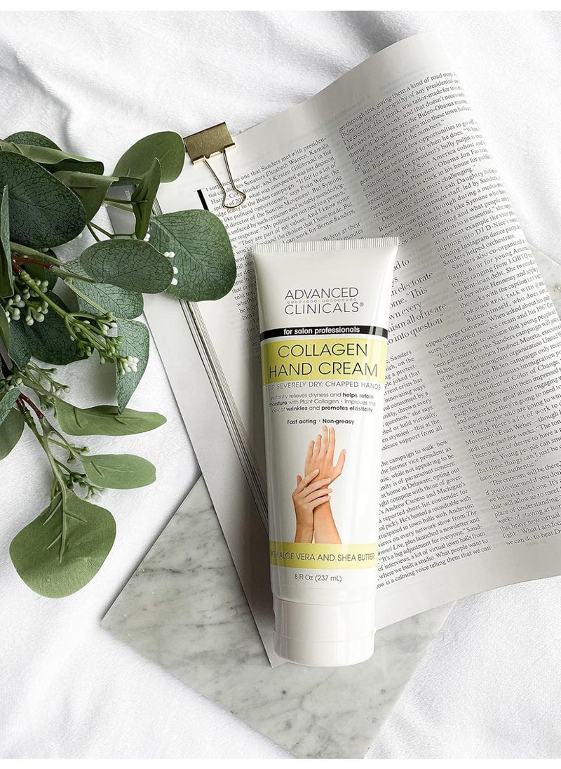Advanced Clinicals Advanced Clinicals Collagen Hand & Body Cream Skin Care Moisturizer Lotion For Dry Cracked Skin. Soothing & Hydrating Plant Collagen Lotion W/Aloe Vera, Green Tea, & Shea Butter, Large 8 Fl Oz  - Image 3