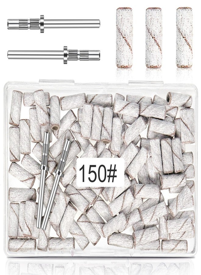 METEOROCK 100 Pcs Small 3.1 MM Nail Sanding Bands, 150 Grit Medium Grit, Upgrade Premium Aluminum Oxide, White, For Nail Drill Machines, Plastic Compatible - Image 1