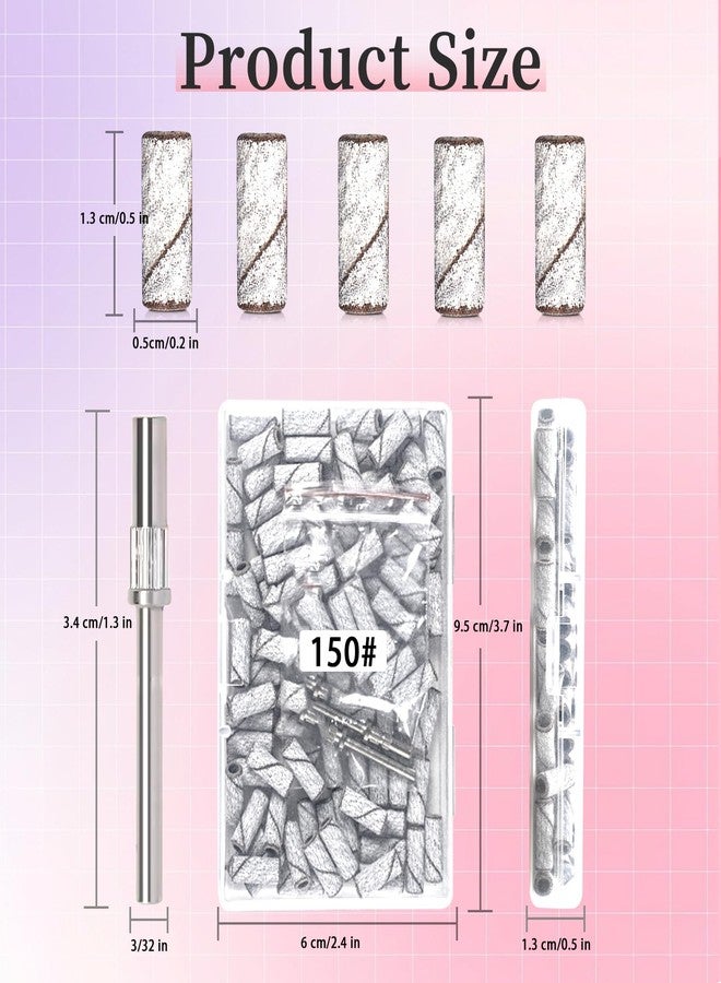 METEOROCK 100 Pcs Small 3.1 MM Nail Sanding Bands, 150 Grit Medium Grit, Upgrade Premium Aluminum Oxide, White, For Nail Drill Machines, Plastic Compatible - Image 3