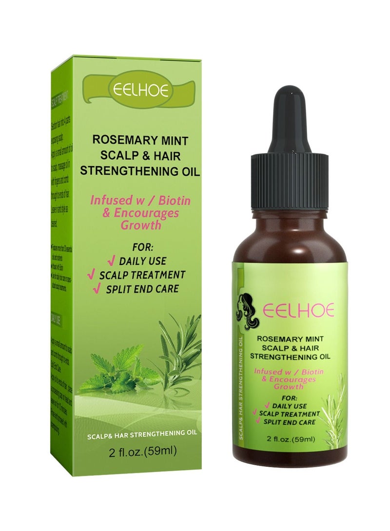 EELHOE Peppermint Rosemary Hair Care Essential Oil Hair Growth Liquid Scalp Massage Treatment Soothes Dry and Fury - Image 1