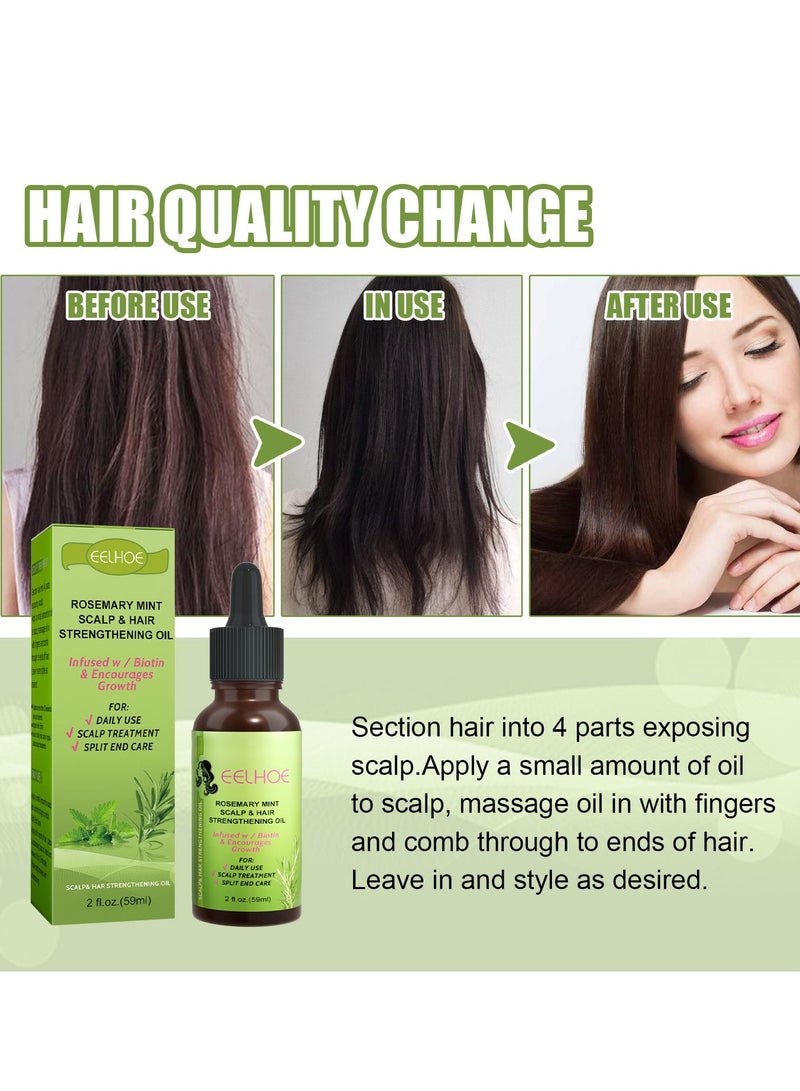 EELHOE Peppermint Rosemary Hair Care Essential Oil Hair Growth Liquid Scalp Massage Treatment Soothes Dry and Fury - Image 4