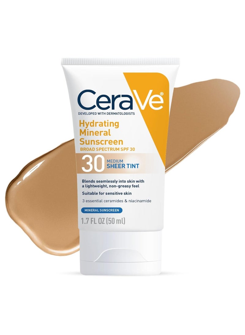 CERA - CeraVe Tinted Sunscreen with SPF 30 | Hydrating Mineral Sunscreen With Zinc Oxide & Titanium Dioxide | Sheer Tint for Healthy Glow | 1.7 Fluid Ounce - Image 1
