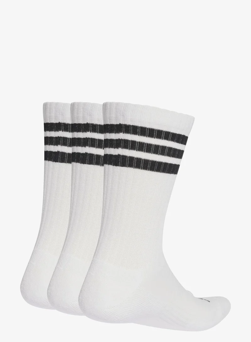 اديداس مجموعة بثلاثة أزواج من جوارب 3-STRIPES CUSHIONED SPORTSWEAR CREW