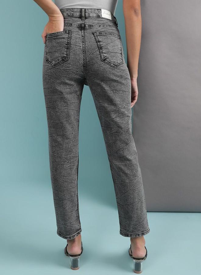 Freehand Women Grey Straight Fit Acid Washed Jeans - Image 5