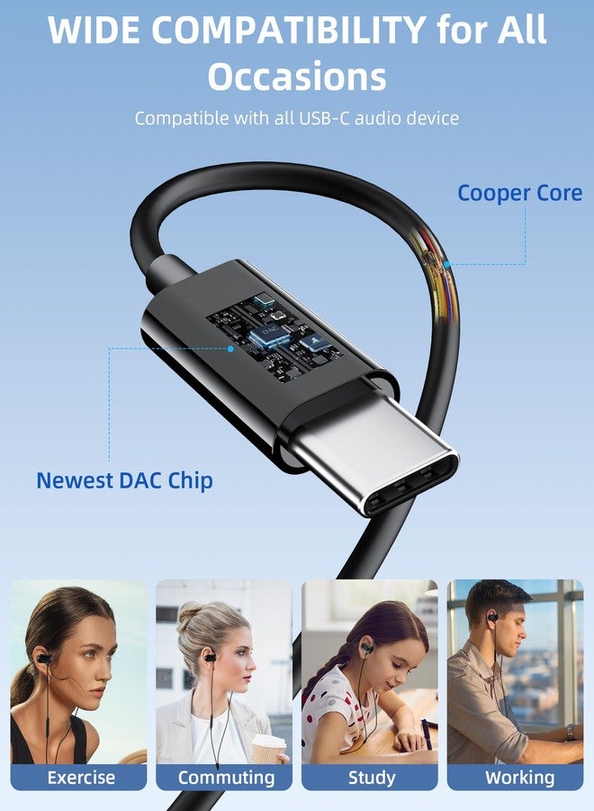 سماعة رأس سلكية USB من النوع C، مفتوحة الأذن، قابلة للتعديل، مع خطاف فوق الأذن، مناسبة للأطفال في المدارس، متوافقة مع أجهزة الكمبيوتر المحمولة، وأجهزة iPhone 16 Pro Max و16e و15 وSamsung S25 وS24 Flip وAndroid وiPad A16 و11 وPixel 10 و9a و9 و8 - Image 5