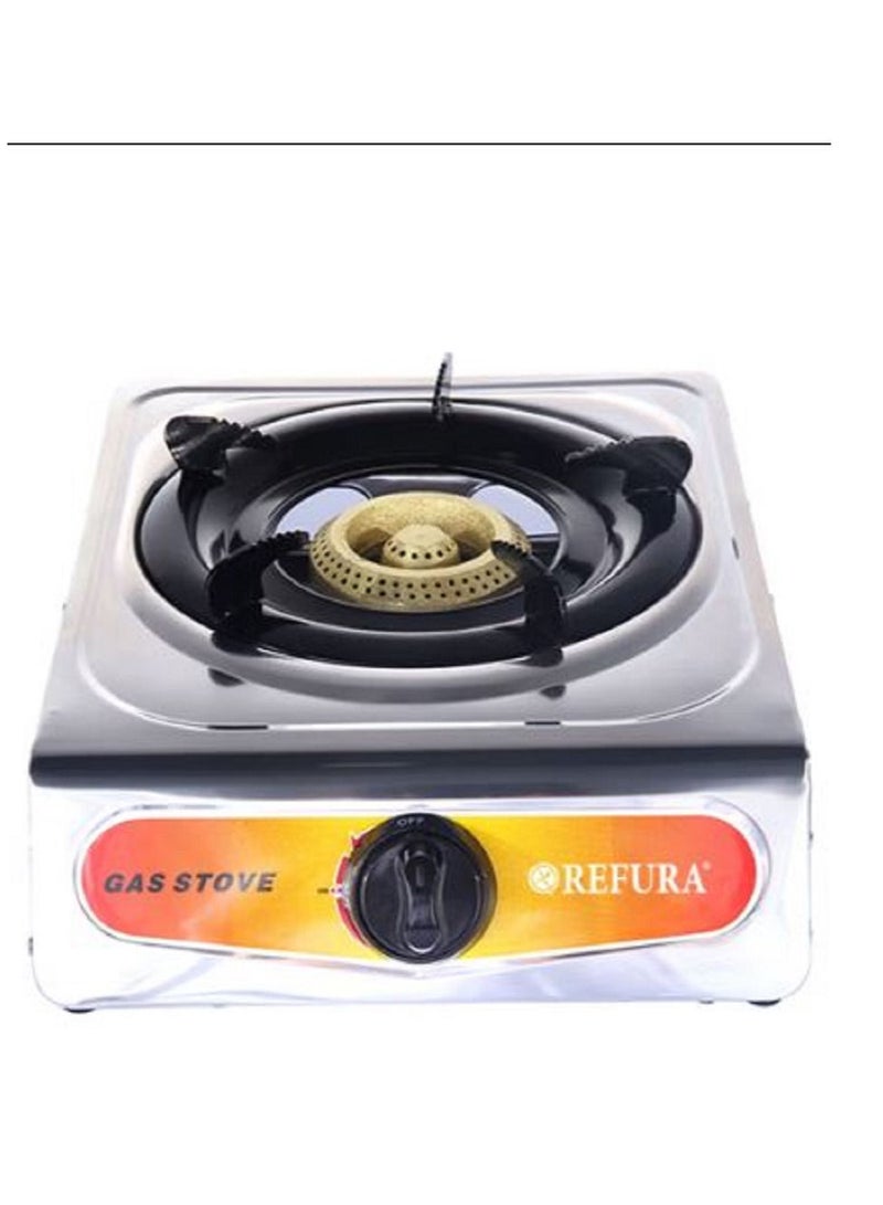 REFURA Single-Burner Gas Hob/Cooker - Attractive Design, Gas Range Single Burner Stove Cooktop, Auto Ignition, Outdoor Grill, Camping Stoves| Stainless Steel Body RE-8011 - Image 1
