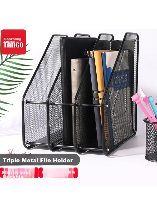 Tango File Organizer, Metal File Holder, Doent Rack, File Basket, Archive Shelf, Triple, Desktop Office Stationery, Office Supplies, Durable And Sy - Image 1