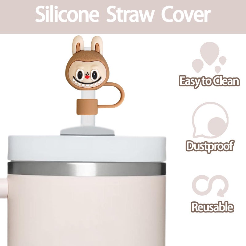 ZERCEJC 7PCS Cute Straw Cover Cap for Stanley Cupï¼ŒReusable Straw Toppers Compatible with Stanley 30&40 Oz Tumblerï¼ŒSilicone Lid Cover for Cup Accessories - Image 2