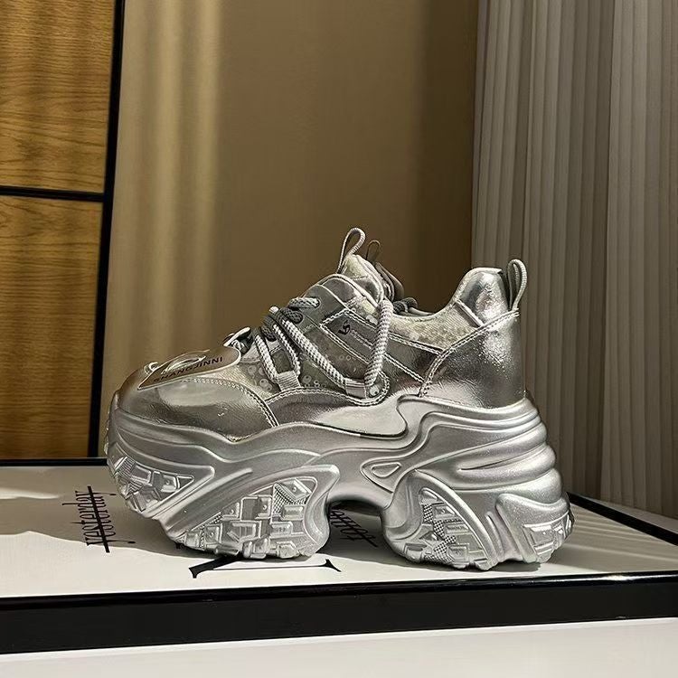 Women's Thick Sole Height Increasing Casual Sneakers - Image 2