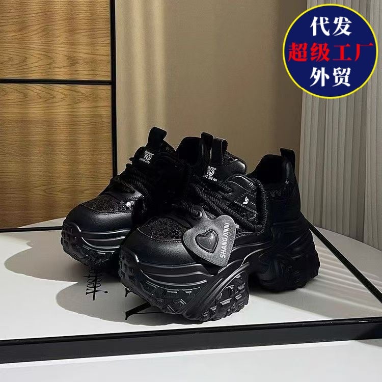 Women's Thick Sole Height Increasing Casual Sneakers - Image 3