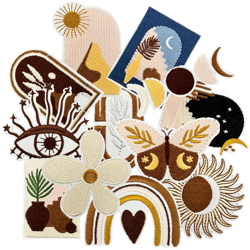 HappFestiv 12 Pcs Bohemia Random Iron OnSew On Patches Embroidered Applique Clothes Backpacks Hats Pants Jackets Jeans Decoration Party Favors DIY Accessories - Image 3