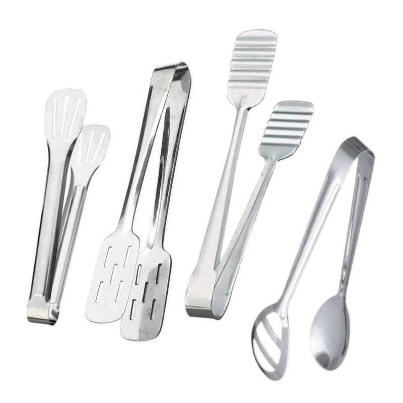 THE COOK HOUSE The Cook House Stainless Steel Utility Tong for Kitchen Tong for Cooking Frying Serving Pakkad for Kitchen with Grip Tong Pakadni Sansi Chimta Gripper for Kitchen Use Set of 4  - Image 1