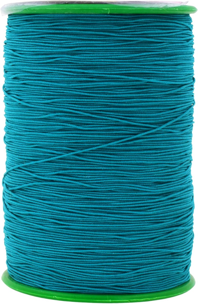Mandala Crafts Teal Shirring Elastic Thread for Sewing, Knitting, Smocking, and DIY Crafts - 546 Yards 0.6mm Fine Thin Stretch Thread for Sewing Machines - Image 1