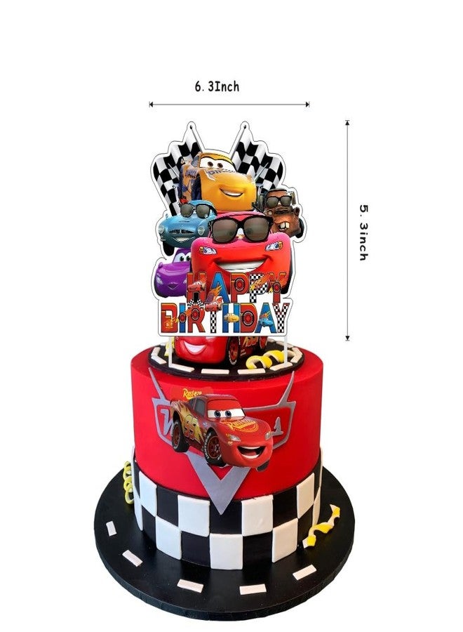 ARHAVI Cars Birthday Decorations Include Happy Birthday Banner, Cake Topper and Cupcake Toppers, Balloons for Cars Theme Party Supplies - Image 5