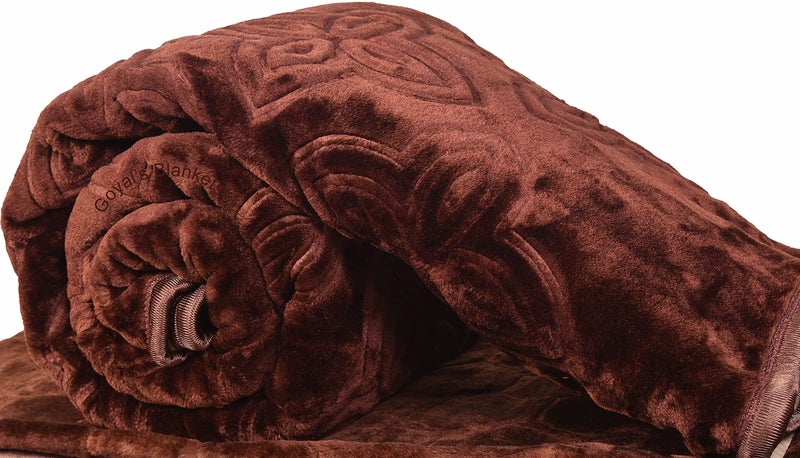 Goyal's Super Soft Mink Double Bed Blanket 500 Tc, 87 X 85 Size - Chocolate Brown, Thermal - Image 5