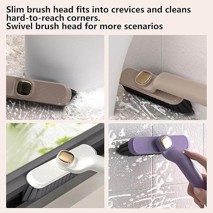 Kuruji Multi-Function Rotating Crevice Cleaning Brush, 360 Degree Rotating No Dead Corners Hard Bristle Crevice Gap Brush Tool for Bathroom Household Kitchen (Pack of 1) - Image 2