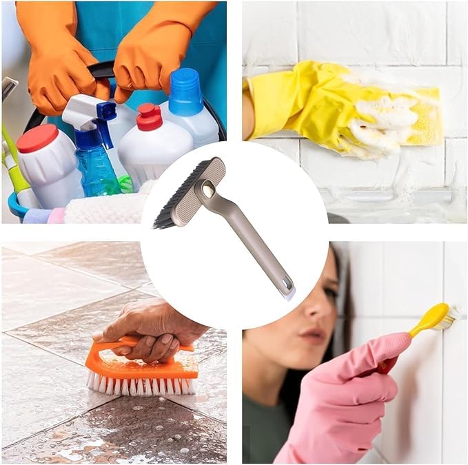 Kuruji Multi-Function Rotating Crevice Cleaning Brush, 360 Degree Rotating No Dead Corners Hard Bristle Crevice Gap Brush Tool for Bathroom Household Kitchen (Pack of 1) - Image 5