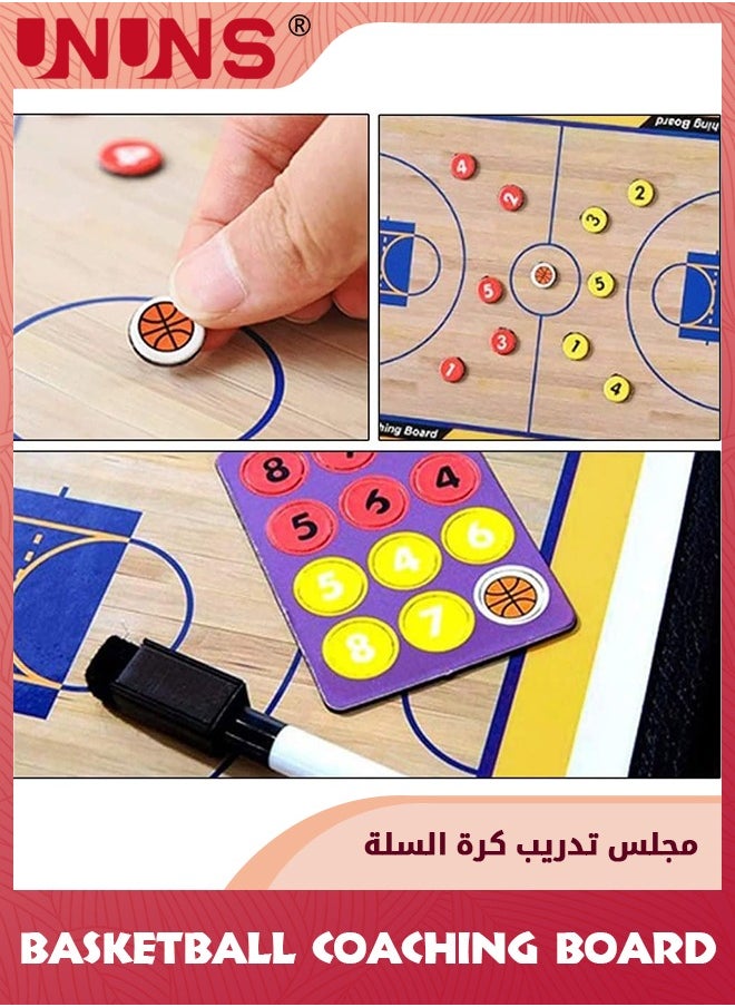 UNUNS Basketball Coaching Board,Professional Coaches Clipboard,Portable Strategy Coach Board Kit,Tactical Magnetic Board Kit With Dry Erase,Marker Pen And Zipper Bag  - Image 4