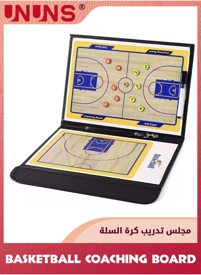 UNUNS Basketball Coaching Board,Professional Coaches Clipboard,Portable Strategy Coach Board Kit,Tactical Magnetic Board Kit With Dry Erase,Marker Pen And Zipper Bag  - Image 1
