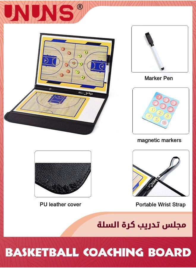 UNUNS Basketball Coaching Board,Professional Coaches Clipboard,Portable Strategy Coach Board Kit,Tactical Magnetic Board Kit With Dry Erase,Marker Pen And Zipper Bag  - Image 2