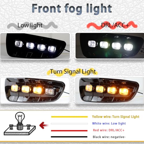 PGTOPONE Switchback White/Amber LED Front Bumper Light Daytime Running Lamp Amber Sequential Turn Signal Light Feature Compatible with Ford F150 F-150 2010 2011 2012 2013 2014 SVT Raptor - Image 2
