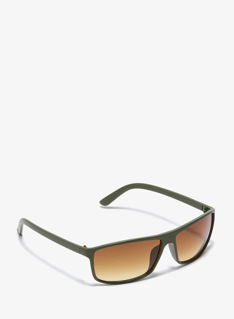 ماتلان Khaki Rectangular Sunglasses