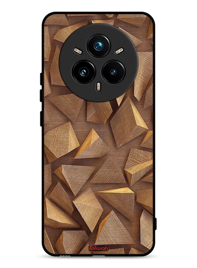 Tolwak Realme 14 Pro Plus 5G Protective Case Cover Wood Pieces Art