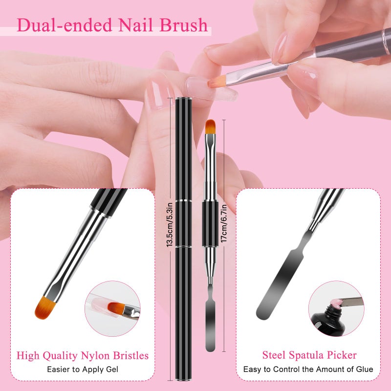BOMOQING Nail Dual Forms for Poly Gel Set, 12 Styles 12 Sizes Nail Mold Extension Forms, 144Pcs Full Cover False Nail Tips, Duet System with 5pcs Nail Clips Nail Brush Nail Files Cuticle Trimmer - Image 4