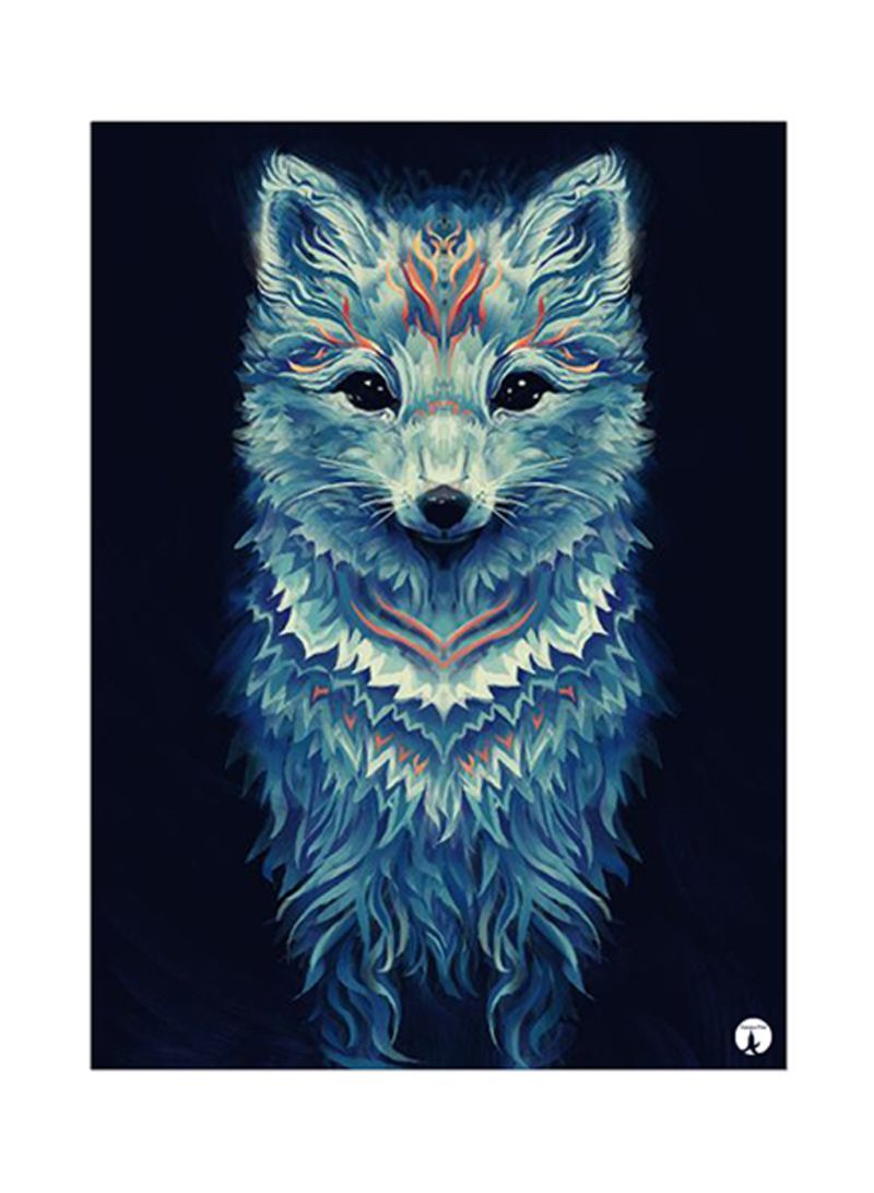 ملصق لوحة معدنية ذئب متعدد الألوان 15x20 سنتيمتر