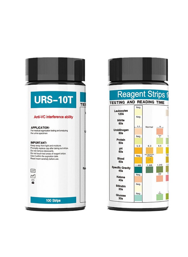 URs 100pcs Urine Routine Test Strips Ph Testing Strips Testing Kit Medical Ketone Test Strips Protein Testing Strips Ph Test Strips  - Image 1