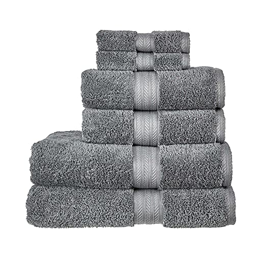 Christy Renaissance 6 Piece Towel Set | Ash Grey | 100% Egyptian Cotton | Luxuriously Soft and Super Absorbent | 675 GSM | 2 Bath Towels 2 Hand Towels 2 Face Cloths - Image 1