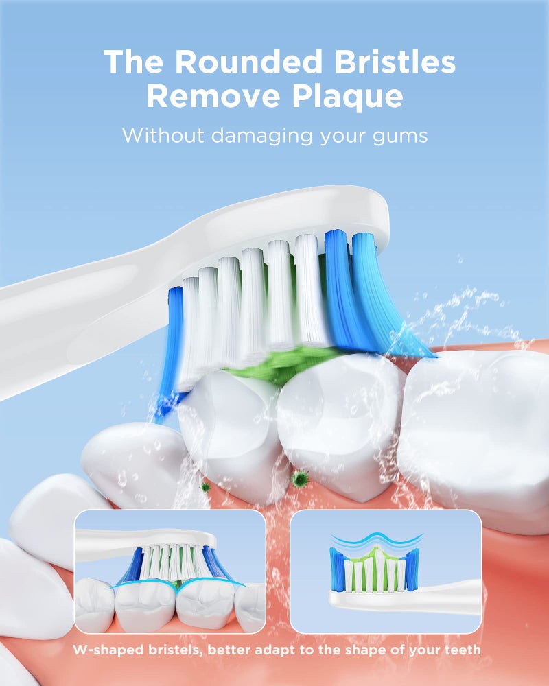 Bitvae D2 Electric Toothbrush Replacement Heads, Sonic Toothbrush Heads Refills, 4 Pack - Image 2