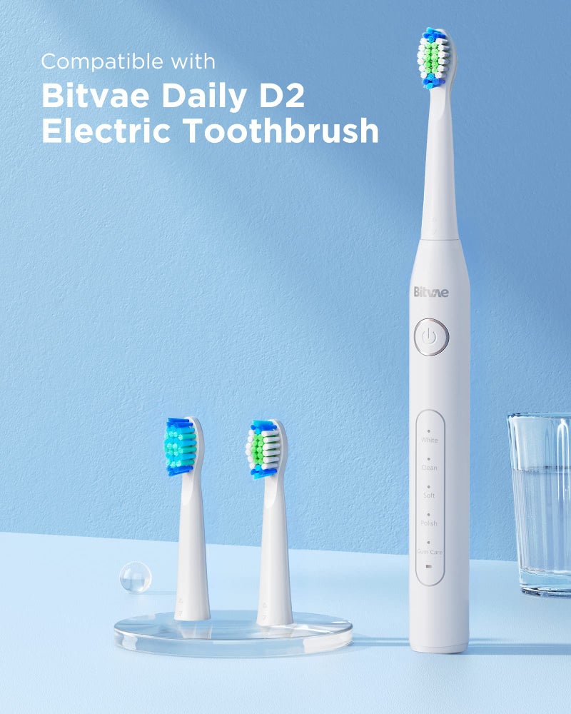 Bitvae D2 Electric Toothbrush Replacement Heads, Sonic Toothbrush Heads Refills, 4 Pack - Image 4