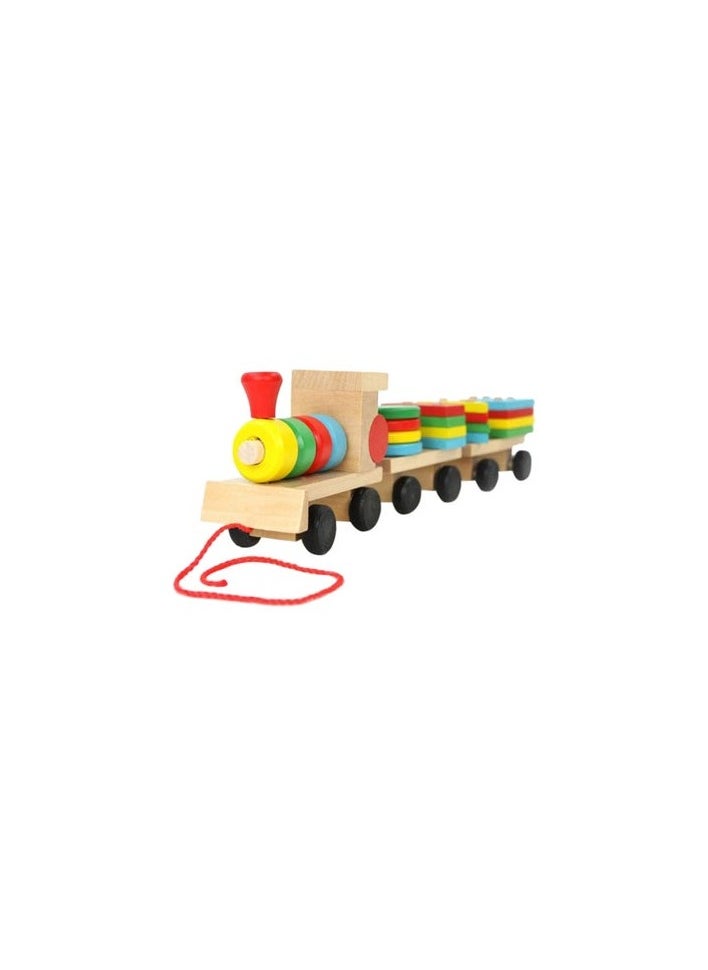BJM 2-in-1 Educational Wooden Train Toy 