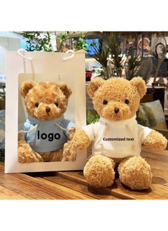 Generic Little Bear Doll Teddy Bear Plush Toy Doll School Badge Year's Day Company LOGO Activity Gift-Color:Ka Wei Yi Mi Bear [Rose Velvet]]-Height:38cm Bear + Satchel Bag  - Image 5
