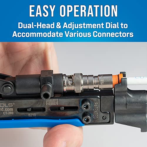 Jonard Tools CT-200, Universal Compression Tool with Dual Head for Coaxial Cable F Connector - Image 3