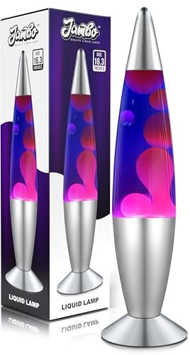 JAMBO 16" Beautiful Liquid Lamp- Blue with Purple Wax, Relaxing Magma Light, Night Light Nightlight, Home Decor Living Room Office Bedroom Lamp for Adults Teens Kids - Image 1
