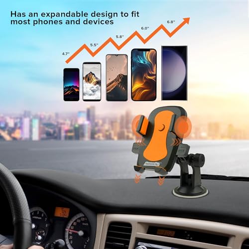 Armor All Phone Mount for Cars, 3-in-1 Phone Holder, Suction Dashboard, Windshield, & Vent Mount, 360° Rotation, Fits iPhone Max, Android, and All Smartphones, 3.5” inch Grip, Quick Release Button - Image 4