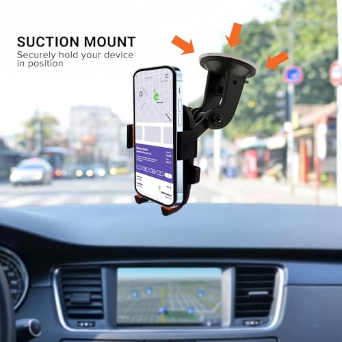 Armor All Phone Mount for Cars, 3-in-1 Phone Holder, Suction Dashboard, Windshield, & Vent Mount, 360° Rotation, Fits iPhone Max, Android, and All Smartphones, 3.5” inch Grip, Quick Release Button - Image 5