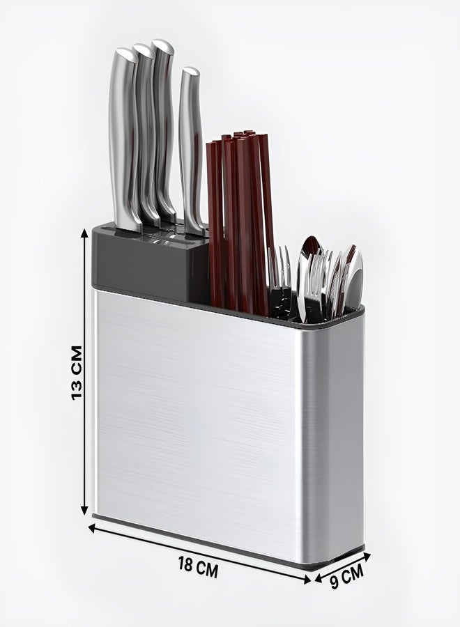 LXOICE Stainless Steel Spoon Stand For Kitchen, Steel Cutlery Stand, Spoon Organiser For Kitchen, Cutlery Holder For KitchenCountertop Forks Spatula Knives Spoon Holder Rustproof Durable - Image 2