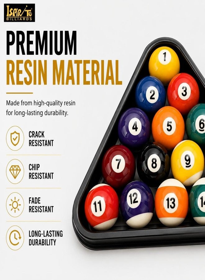 ISPiRiTo Billiard Ball Set Mini Size 1-1/2 Inch Pool Balls Set Complete 16 Balls Set American Style Resin Balls Pool Table Accessories for 6FT Pool Table - Image 5