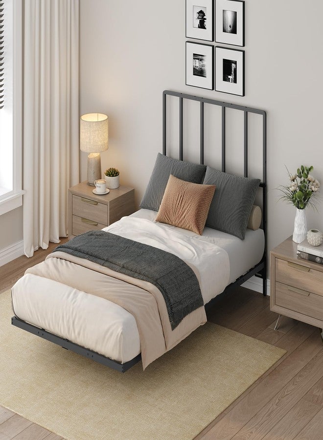 MAHANCRIS Headboard Twin Size, Metal Headboards with Universal Adapters, Adjustable Height, Modern Head Board Twin Size Only for Bedroom, Black - Image 2