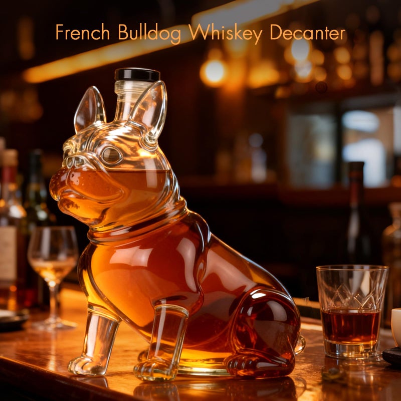 ELERGIFTS Funny French Bulldog Whiskey Decanterï¼Œ27oz(800ML) French Bulldog Liquor Bottle, Liquor Dispenser For Display Cabinet Hotels,Multi-Purpose Beverage Container for Men Dad Home Barï¼ŒValentine's Day Gifts - Image 2