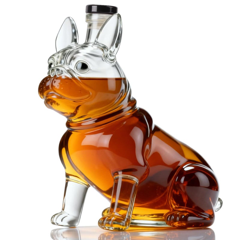 ELERGIFTS Funny French Bulldog Whiskey Decanterï¼Œ27oz(800ML) French Bulldog Liquor Bottle, Liquor Dispenser For Display Cabinet Hotels,Multi-Purpose Beverage Container for Men Dad Home Barï¼ŒValentine's Day Gifts - Image 1