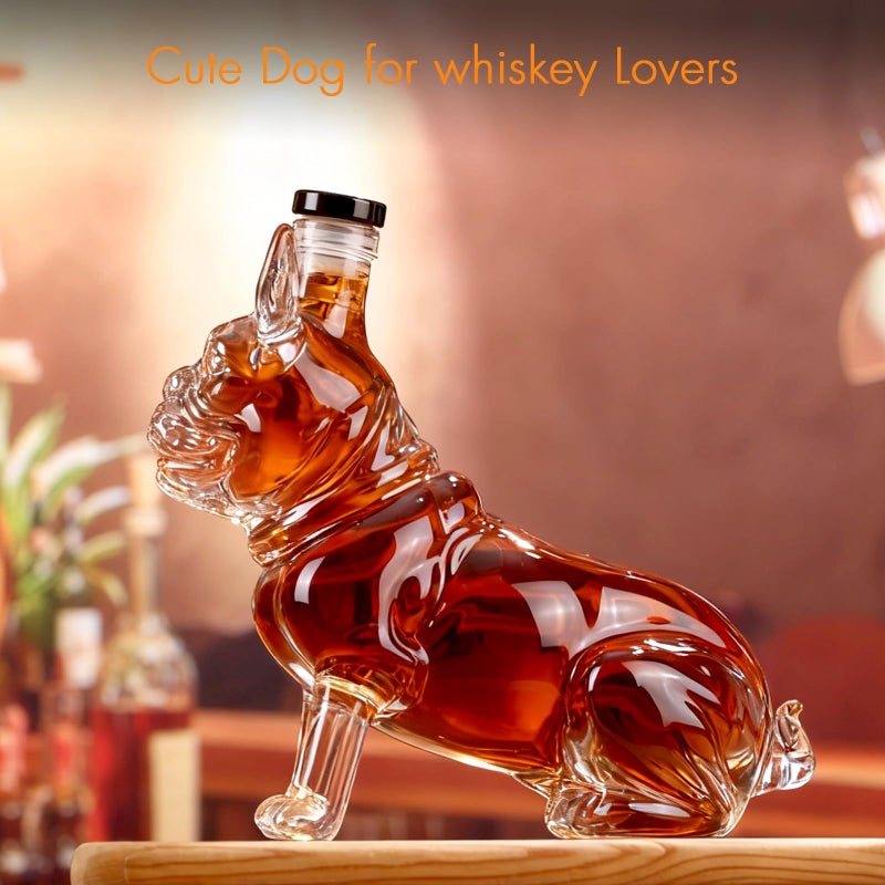 ELERGIFTS Funny French Bulldog Whiskey Decanterï¼Œ27oz(800ML) French Bulldog Liquor Bottle, Liquor Dispenser For Display Cabinet Hotels,Multi-Purpose Beverage Container for Men Dad Home Barï¼ŒValentine's Day Gifts - Image 3