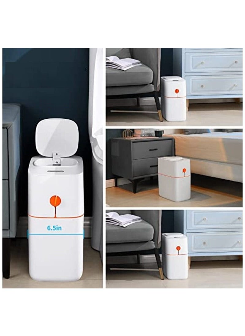 Lady Kitchen Automatic Trash Can with Lid Automatic Motion Sensor for Bathroom Bedroom Living Room Office 15L  - Image 4